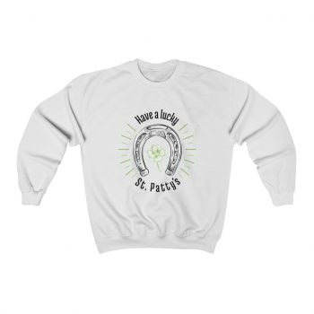 Adult Sweatshirt Unisex Heavy Blend - Have a Lucky St Patricks Day Horse Shoe Clover