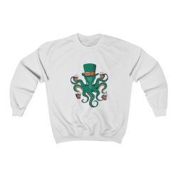 Adult Sweatshirt Unisex Heavy Blend - Leprechaun Octopus St Patricks Beer Stein