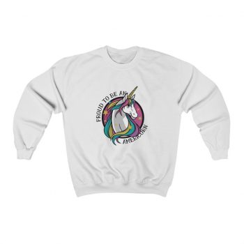 Adult Sweatshirt Unisex Heavy Blend - Proud To Be An Americorn - American Unicorn