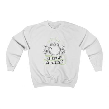 Adult Sweatshirt Unisex Heavy Blend Several Colors - Celebrate Happy St Patricks Day Pot of Gold Clover