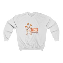 Adult Sweatshirt Unisex Heavy Blend Several Colors - Easter Greetings - Bunny Eggs