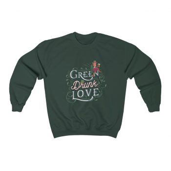 Adult Sweatshirt Unisex Heavy Blend Several Colors - Green Drunk Love St Patrick's Day Leprechaun Beer