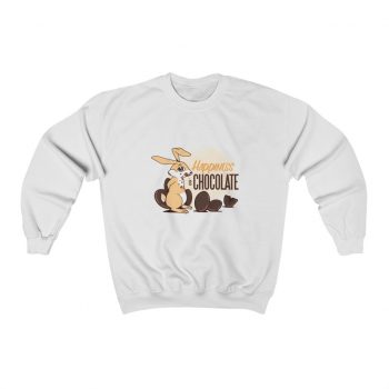 Adult Sweatshirt Unisex Heavy Blend Several Colors - Happiness Is Chocolate Eggs Easter Bunny