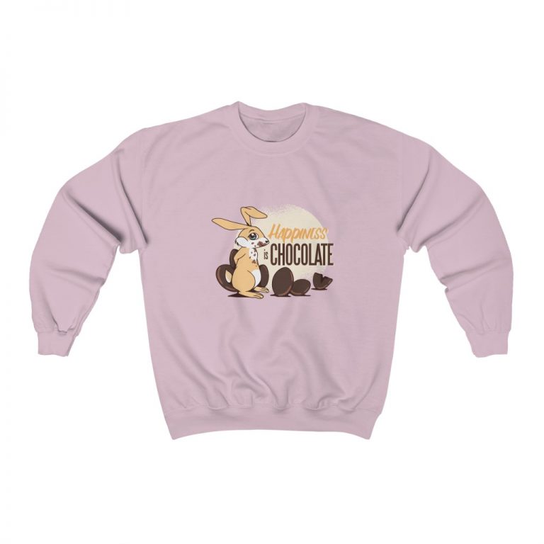 Adult Sweatshirt Unisex Heavy Blend Several Colors - Happiness Is Chocolate Eggs Easter Bunny