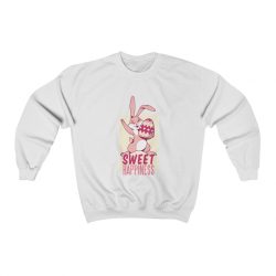 Adult Sweatshirt Unisex Heavy Blend Several Colors - Sweet Happiness - Easter Bunny with Easter Egg