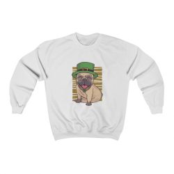 Adult Sweatshirt Unisex Heavy Blend - St Patricks Pug Dog Clover