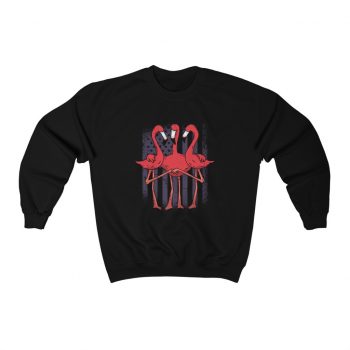 Adult Sweatshirt Unisex Heavy Blend - Three Flamingos American Flag