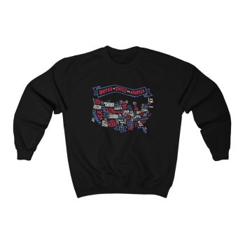 Adult Sweatshirt Unisex Heavy Blend - United States of America Text Map