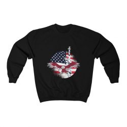 Adult Sweatshirt Unisex Heavy Blend - USA Flag American Eagle Statue of Liberty