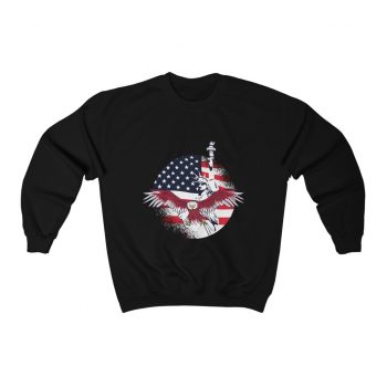 Adult Sweatshirt Unisex Heavy Blend - USA Flag American Eagle Statue of Liberty