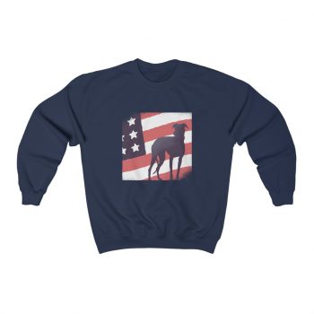 Adult Sweatshirt Unisex Heavy Blend - USA Flag Dog