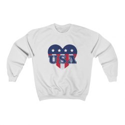 Adult Sweatshirt Unisex Heavy Blend - USA Flag Heart