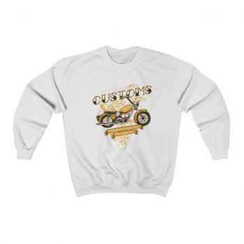 Adult Sweatshirt Unisex Heavy Blend - Vintage Motorcycle American Customs Powered