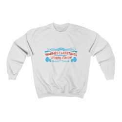 Adult Sweatshirt Unisex Heavy Blend - Warmest Greetings Happy Easter - Red Blue