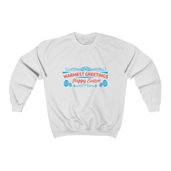 Adult Sweatshirt Unisex Heavy Blend - Warmest Greetings Happy Easter - Red Blue