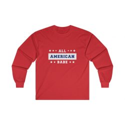 Adult Ultra Cotton Long Sleeve Tee - 4th Of July All American Babe Girl