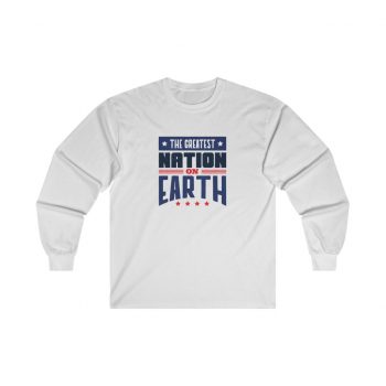 Adult Ultra Cotton Long Sleeve Tee - America The Greatest Nation on Earth