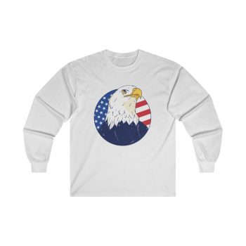 Adult Ultra Cotton Long Sleeve Tee - American Eagle USA Flag