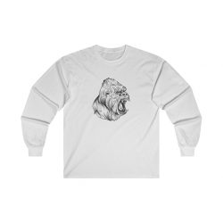 Adult Ultra Cotton Long Sleeve Tee - Angry Ape Gorilla Drawing