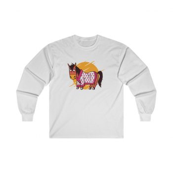 Adult Ultra Cotton Long Sleeve Tee - Bathrobe Horse