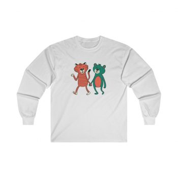 Adult Ultra Cotton Long Sleeve Tee - Cute Bear Tiger