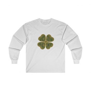 Adult Ultra Cotton Long Sleeve Tee - Four Leaf Clover Luck