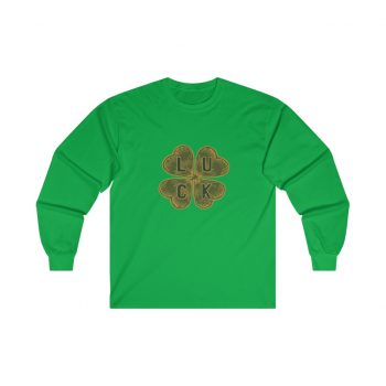 Adult Ultra Cotton Long Sleeve Tee - Four Leaf Clover Luck