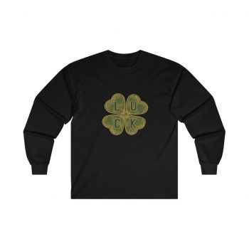 Adult Ultra Cotton Long Sleeve Tee - Four Leaf Clover Luck