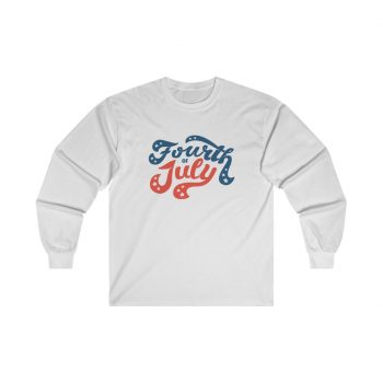 Adult Ultra Cotton Long Sleeve Tee - Fourth of July USA 4th