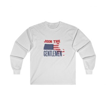 Adult Ultra Cotton Long Sleeve Tee - Join The Gentlemen American Flag