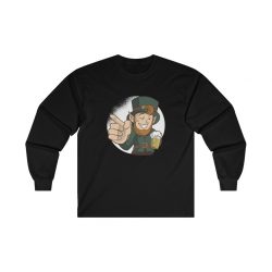 Adult Ultra Cotton Long Sleeve Tee - Leprechaun Wink Winking Beer St Patricks