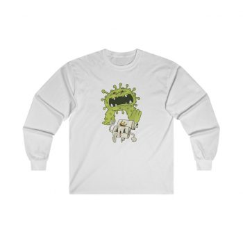 Adult Ultra Cotton Long Sleeve Tee - Monster Coronavirus Toilet Paper