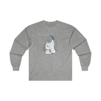 Adult Ultra Cotton Long Sleeve Tee - Penguin Mom and Baby