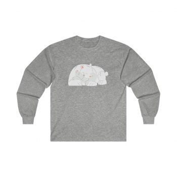 Adult Ultra Cotton Long Sleeve Tee - Polar Bear Mom and Baby