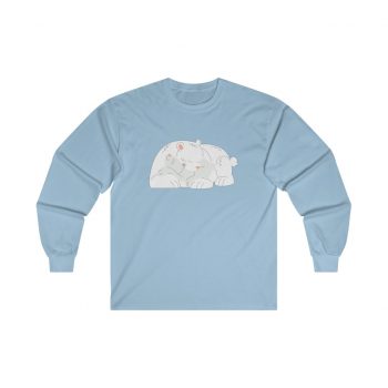 Adult Ultra Cotton Long Sleeve Tee - Polar Bear Mom and Baby