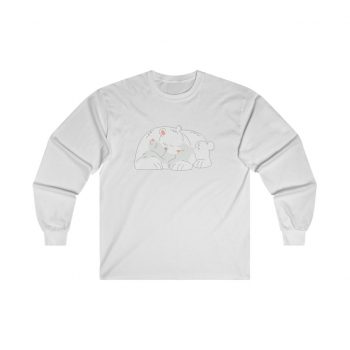 Adult Ultra Cotton Long Sleeve Tee - Polar Bear Mom and Baby