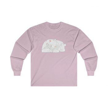 Adult Ultra Cotton Long Sleeve Tee - Polar Bear Mom and Baby