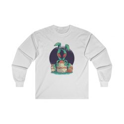 Adult Ultra Cotton Long Sleeve Tee Several Colors - Alien Easter Bunny