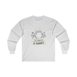 Adult Ultra Cotton Long Sleeve Tee Several Colors - Celebrate Happy St Patricks Day Pot of Gold Clover