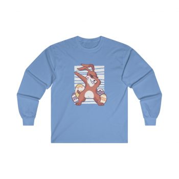 Adult Ultra Cotton Long Sleeve Tee Several Colors - Dabbing Easter Bunny - Dancing Eggs