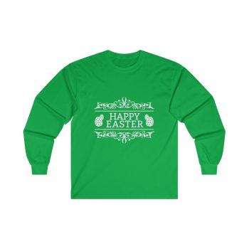 Adult Ultra Cotton Long Sleeve Tee Several Colors - Happy Easter - Easter Eggs