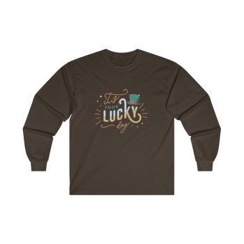 Adult Ultra Cotton Long Sleeve Tee Several Colors - It's Your Lucky Day Leprechaun Hat St. Patrick's