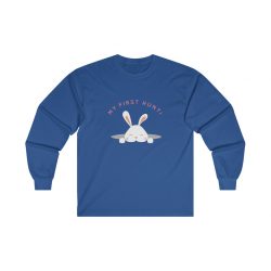 Adult Ultra Cotton Long Sleeve Tee Several Colors - My First Easter Egg Hunt Easter Bunny