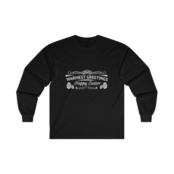 Adult Ultra Cotton Long Sleeve Tee Several Colors - Warmest Greetings Happy Easter