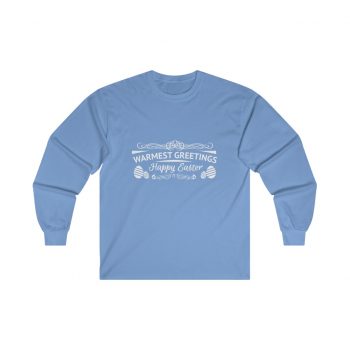 Adult Ultra Cotton Long Sleeve Tee Several Colors - Warmest Greetings Happy Easter