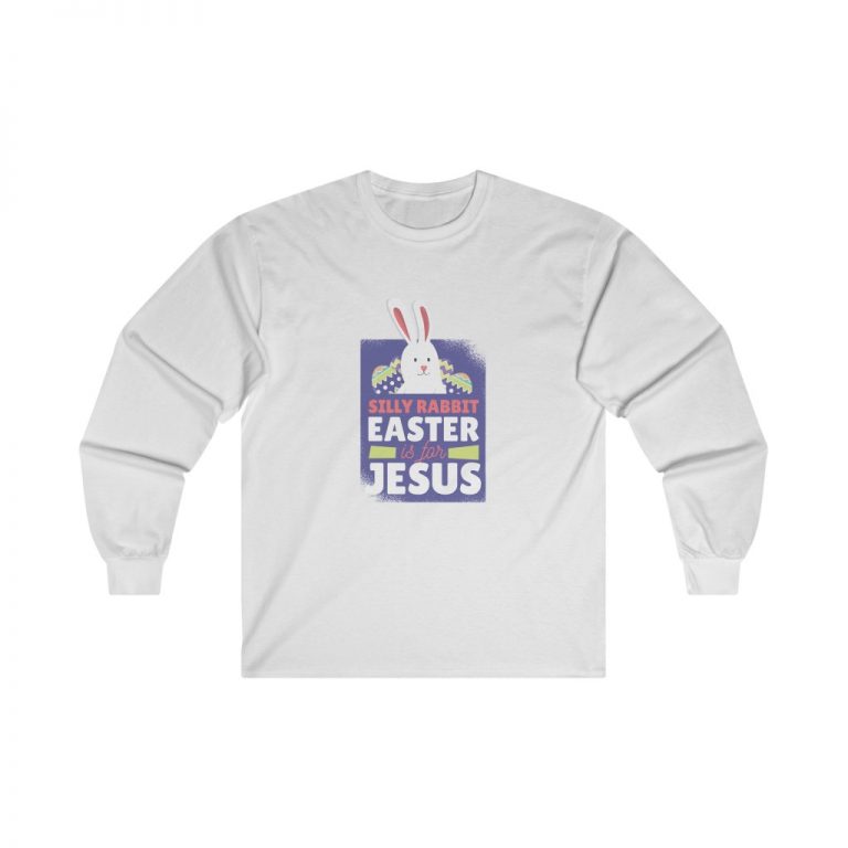 Adult Ultra Cotton Long Sleeve Tee - Silly Rabit Easter is for Jesus