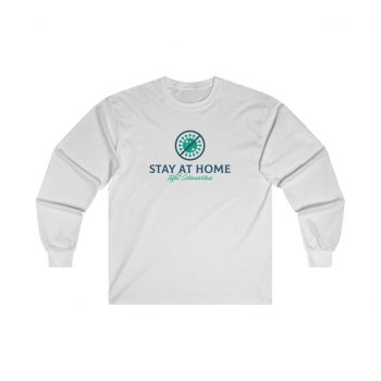 Adult Ultra Cotton Long Sleeve Tee - Stay at Home Fight Coronavirus