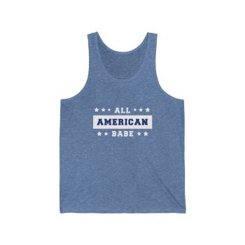 Adult Unisex Jersey Tank Shirt Top - 4th Of July All American Babe Girl