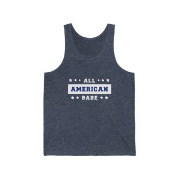 Adult Unisex Jersey Tank Shirt Top - 4th Of July All American Babe Girl