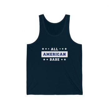 Adult Unisex Jersey Tank Shirt Top - 4th Of July All American Babe Girl